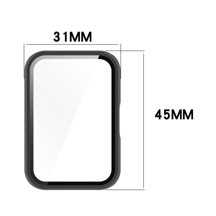 For Samsung Galaxy Fit 3 SM-R390 PC + Tempered Glass Film Integrated Watch Protective Case(Silver) - Watch Cases by buy2fix | Online Shopping UK | buy2fix