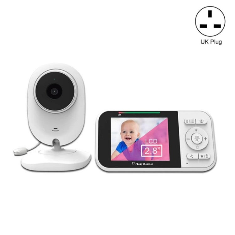 Temperature Detection 2 Way Voice Baby Security Video Camera 2.8-inch LCD Baby Monitor(UK Plug) - Baby Monitor by buy2fix | Online Shopping UK | buy2fix