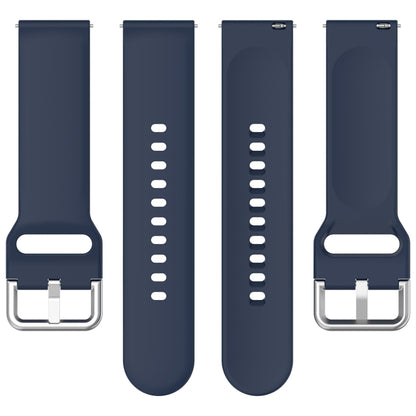 For Xiaomi Watch 2 Solid Color Metal Silver Buckle Silicone Watch Band, Size: L(Dark Blue) - Watch Bands by buy2fix | Online Shopping UK | buy2fix