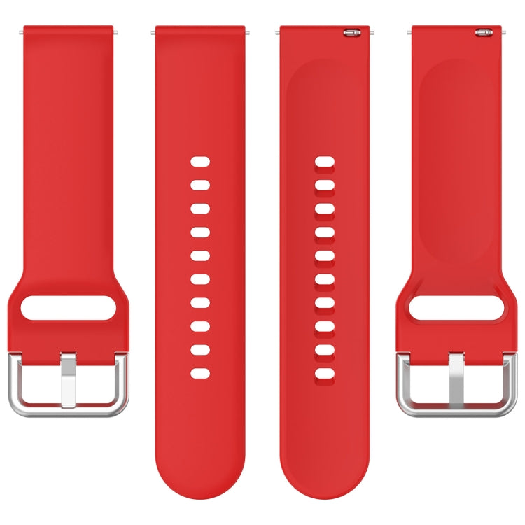 For Xiaomi Watch 2 Solid Color Metal Silver Buckle Silicone Watch Band, Size: L(Red) - Watch Bands by buy2fix | Online Shopping UK | buy2fix