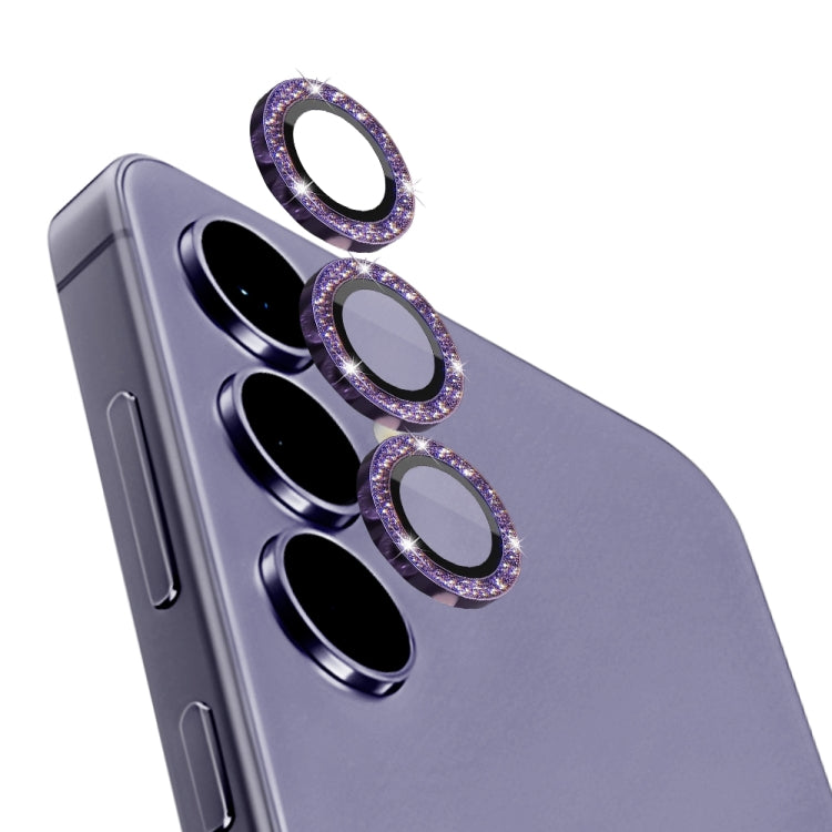 For Samsung Galaxy S24 5G NORTHJO Camera Lens Bling Glitter Metal Ring Tempered Glass Film(Purple) - Galaxy S24 5G Tempered Glass by NORTHJO | Online Shopping UK | buy2fix