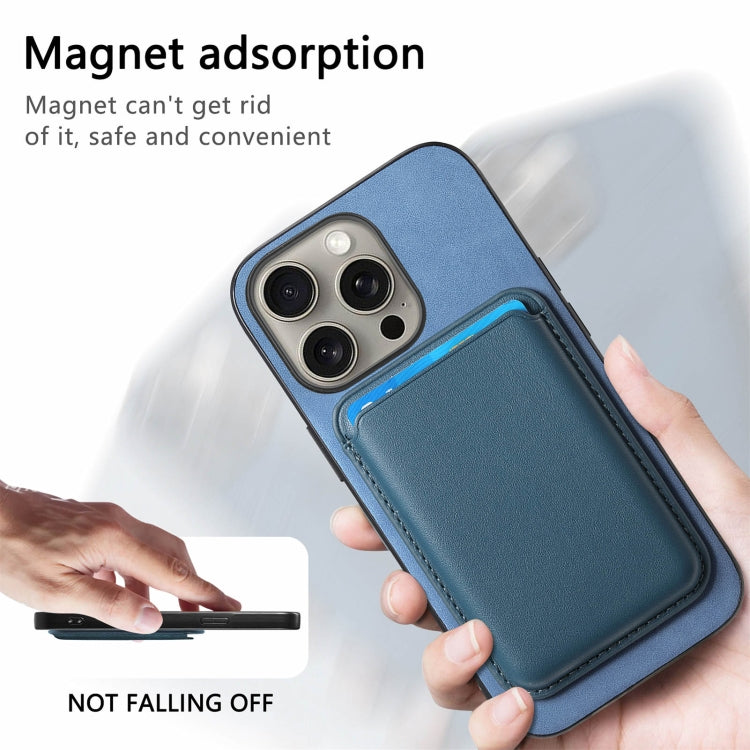 For iPhone 7 / 8 / SE 2022 Retro Magsafe Card Bag PU Back Cover Phone Case(Blue) - iPhone SE 2022 / 2020 / 8 / 7 Cases by buy2fix | Online Shopping UK | buy2fix