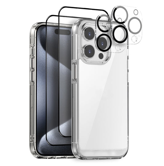 For iPhone 15 Pro Max NORTHJO 5 in 1 Clear Phone Case with 2pcs Screen Film + 2pcs Rear Lens Film - iPhone 15 Pro Max Cases by NORTHJO | Online Shopping UK | buy2fix