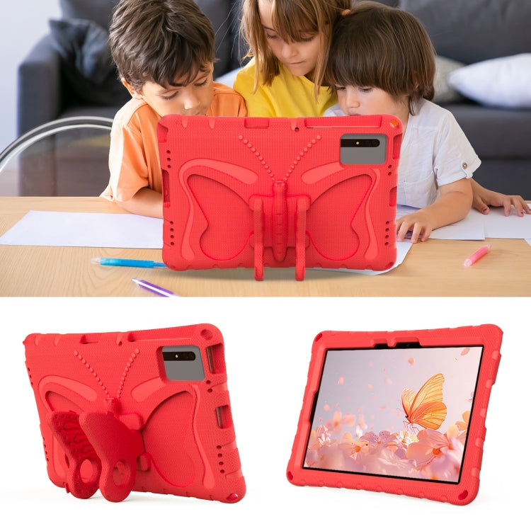 For Samsung Galaxy Tab S9 FE X510 Butterfly Bracket EVA Shockproof Tablet Case(Red) - Galaxy Tab S9 FE by buy2fix | Online Shopping UK | buy2fix