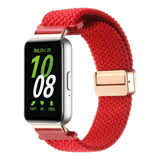 For Samsung Galaxy Fit3 Magnetic Buckle Nylon Braid Watch Band(Red) - Watch Bands by buy2fix | Online Shopping UK | buy2fix