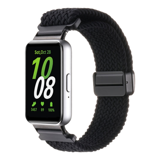 For Samsung Galaxy Fit3 Magnetic Buckle Nylon Braid Watch Band(Black) - Watch Bands by buy2fix | Online Shopping UK | buy2fix