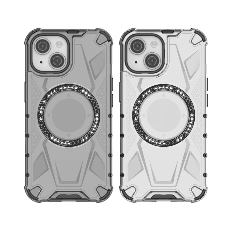 For iPhone 15 MagSafe Armor Holder PC Hybrid TPU Phone Case(White) - iPhone 15 Cases by buy2fix | Online Shopping UK | buy2fix