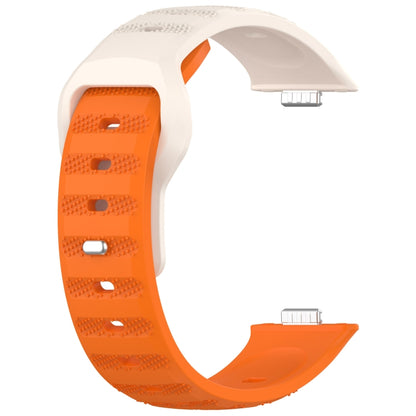 For Huawei Watch Fit 3 Wavy Dot Texture Silicone Sports Watch Band(Starlight+Orange) - Watch Bands by buy2fix | Online Shopping UK | buy2fix