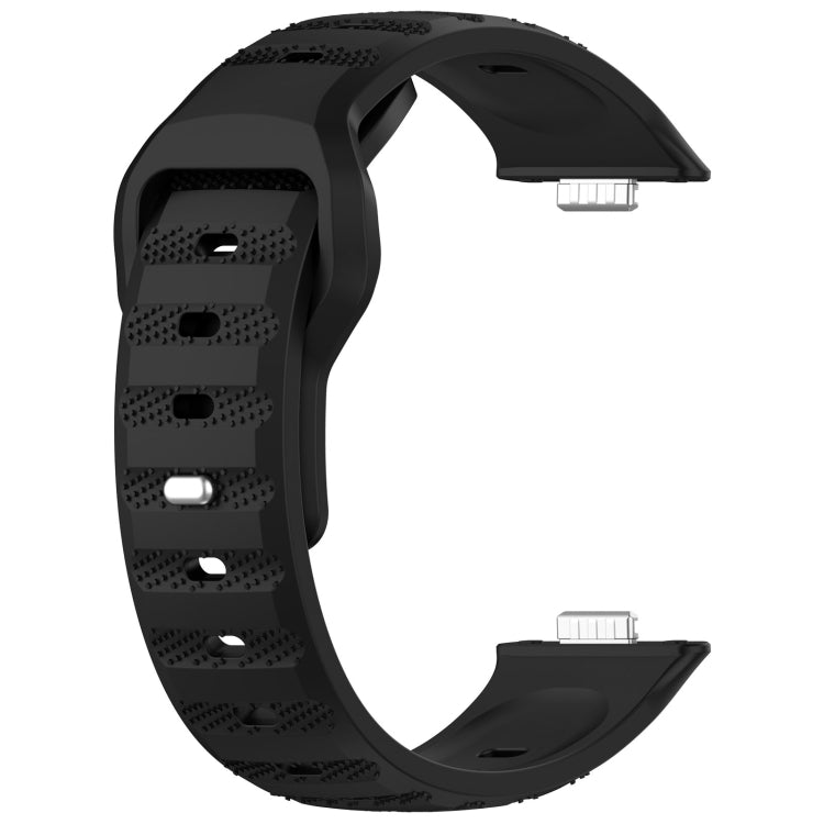 For Huawei Watch Fit 3 Wavy Dot Texture Silicone Sports Watch Band(Black) - Watch Bands by buy2fix | Online Shopping UK | buy2fix