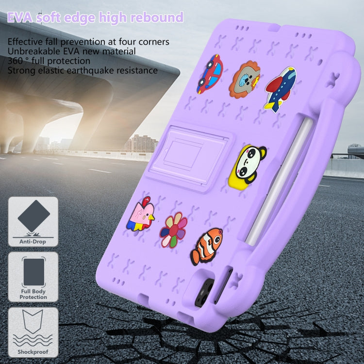 For iPad Air 13 2024 Handle Kickstand Children EVA Shockproof Tablet Case(Light Purple) - iPad Air 13 2024 Cases by buy2fix | Online Shopping UK | buy2fix