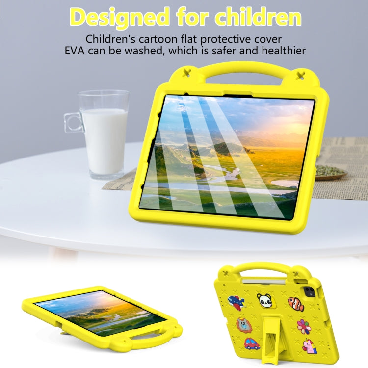 For iPad Air 13 2024 Handle Kickstand Children EVA Shockproof Tablet Case(Yellow) - iPad Air 13 2024 Cases by buy2fix | Online Shopping UK | buy2fix