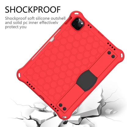 For iPad Pro 11 2024 Honeycomb EVA Hybrid PC Tablet Case with Strap(Red+Black) - iPad Pro 11 2024 Cases by buy2fix | Online Shopping UK | buy2fix