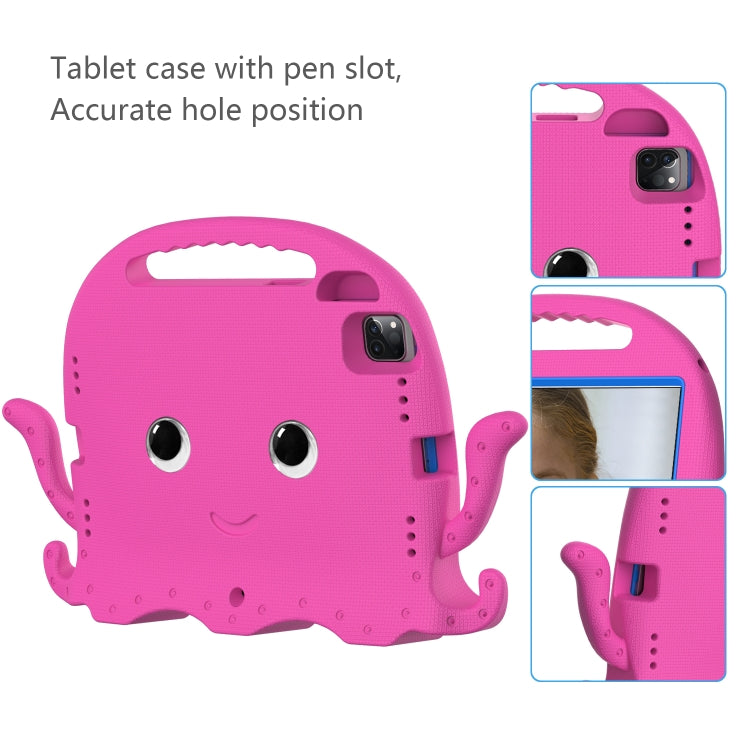 For iPad Air 11 2024 Octopus Style EVA Hybrid PC Shockproof Tablet Case with Strap(Rose Red) - iPad Air 11 2024 Cases by buy2fix | Online Shopping UK | buy2fix