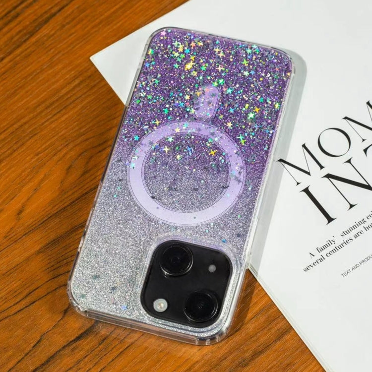 For iPhone 15 Plus Gradient Glitter Starry MagSafe Phone Case(Gradient Purple) - iPhone 15 Plus Cases by buy2fix | Online Shopping UK | buy2fix