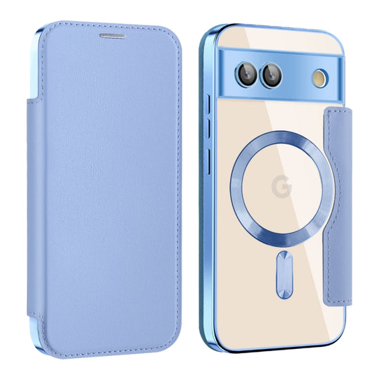 For Google Pixel 8a MagSafe Magnetic RFID Anti-theft Leather Phone Case(Blue) - Google Cases by buy2fix | Online Shopping UK | buy2fix