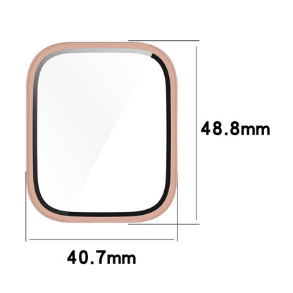 For Amazfit bip5 Unity PC + Tempered Glass Film Integrated Watch Protective Case(Transparent White) - Watch Cases by buy2fix | Online Shopping UK | buy2fix