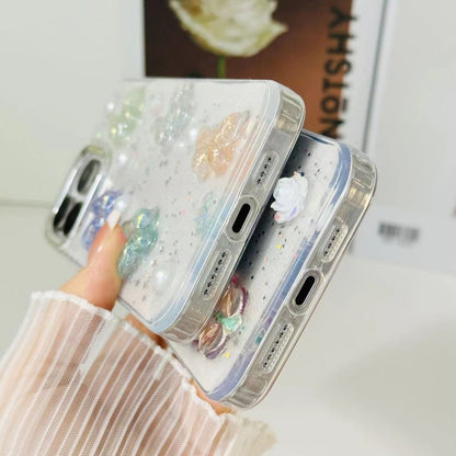 For iPhone 16 Pro 3D Colorful Crystal Butterfly TPU Phone Case(Butterfly Pearl) - iPhone 16 Pro Cases by buy2fix | Online Shopping UK | buy2fix