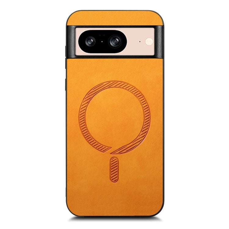 For Google Pixel 9 / 9 Pro Retro Magsafe Magnetic PU Back Cover Phone Case(Yellow) - Google Cases by buy2fix | Online Shopping UK | buy2fix