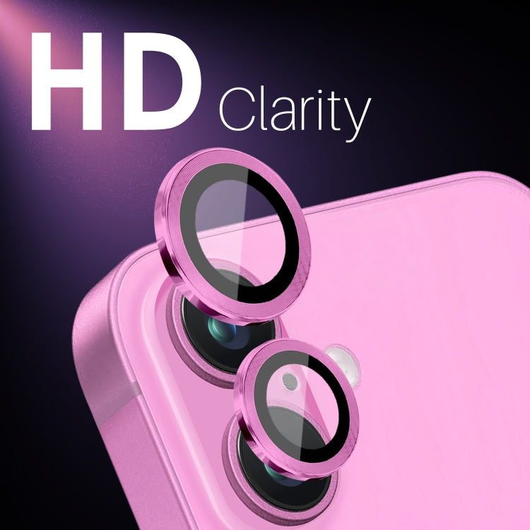 For iPhone 16 / 16 Plus NORTHJO 2 Sets 4pcs Camera Lens Protector Cover Metal Ring Film(Rose) - iPhone 16 Plus Tempered Glass by NORTHJO | Online Shopping UK | buy2fix