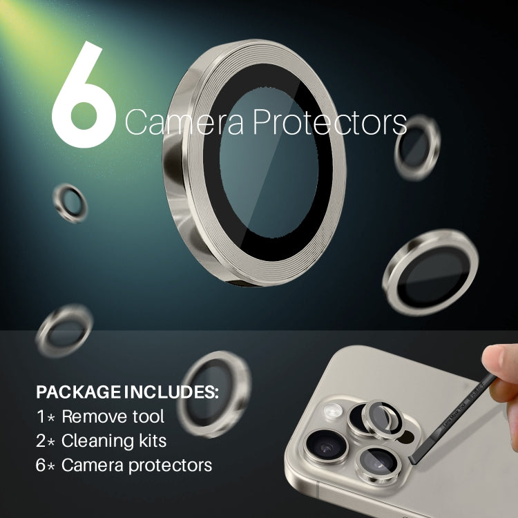 For iPhone 16 Pro / Pro Max NORTHJO 2 Sets 6pcs Camera Lens Protector Cover Metal Ring Film(Natural) - iPhone 16 Pro Max Tempered Glass by NORTHJO | Online Shopping UK | buy2fix