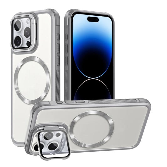 For iPhone 14 Pro Max Magsafe CD-grain Acrylic Hybrid TPU Phone Case(White) - iPhone 14 Pro Max Cases by buy2fix | Online Shopping UK | buy2fix