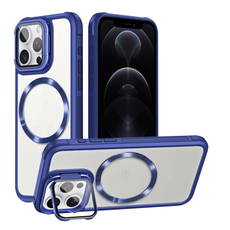 For iPhone 12 Pro Magsafe CD-grain Acrylic Hybrid TPU Phone Case(Blue) - iPhone 12 / 12 Pro Cases by buy2fix | Online Shopping UK | buy2fix