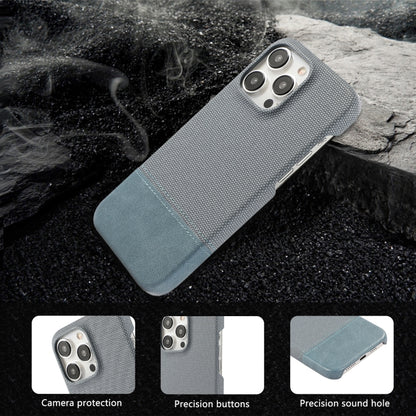 For iPhone 16 Plus Stitching Cloth PU Shockproof Phone Case(Blue) - iPhone 16 Plus Cases by buy2fix | Online Shopping UK | buy2fix