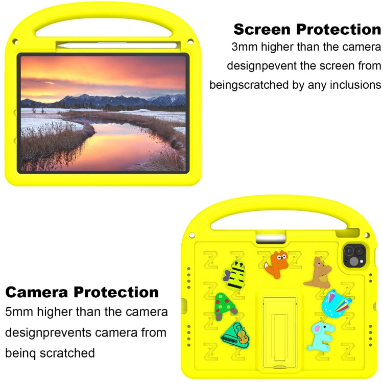 For iPad Air 11 2024 Cartoon Sparrow EVA Shockproof Tablet Case(Yellow) - iPad Air 11 2024 Cases by buy2fix | Online Shopping UK | buy2fix