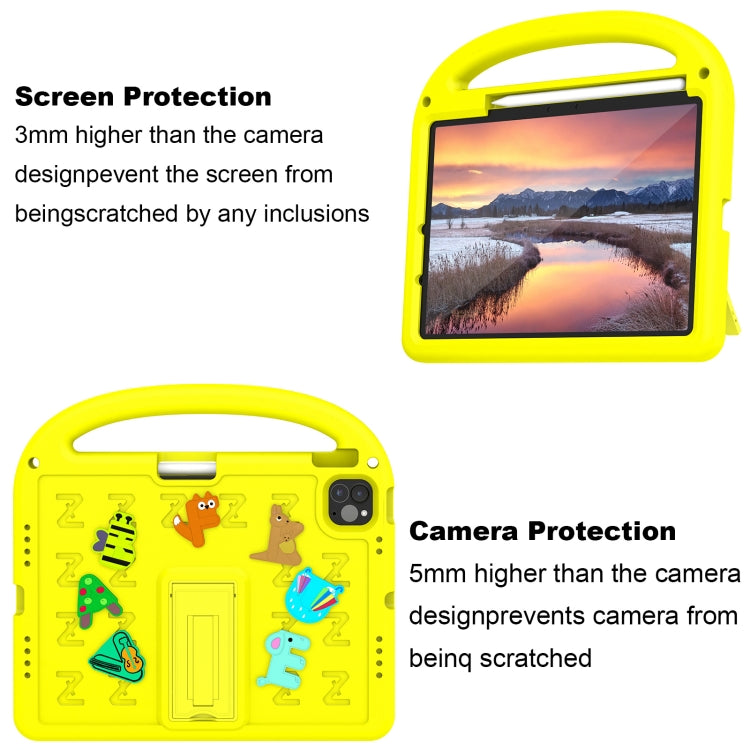 For iPad Pro 11 2024 Cartoon Sparrow EVA Shockproof Tablet Case(Yellow) - iPad Pro 11 2024 Cases by buy2fix | Online Shopping UK | buy2fix