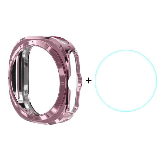 For Samsung Galaxy Watch Ultra 47mm ENKAY Hat-Prince Electroplated Soft TPU Case + 0.2mm 9H Glass Screen Protector(Pink) - Watch Cases by ENKAY | Online Shopping UK | buy2fix