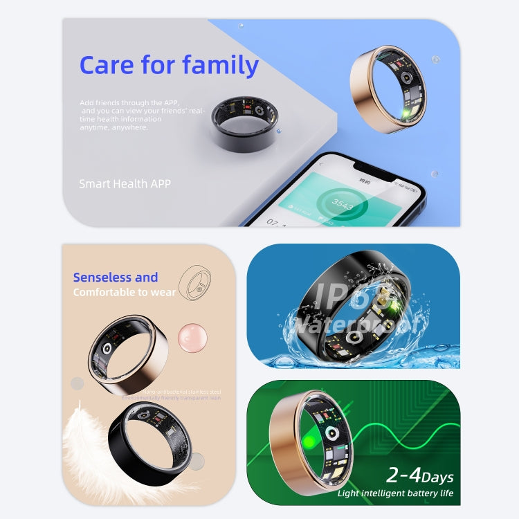 R11M SIZE 7 Smart Ring, Support Heart Rate / Blood Oxygen / Sleep / Multiple Sports Modes(Black) - Smart Rings / Smart Telephones by buy2fix | Online Shopping UK | buy2fix