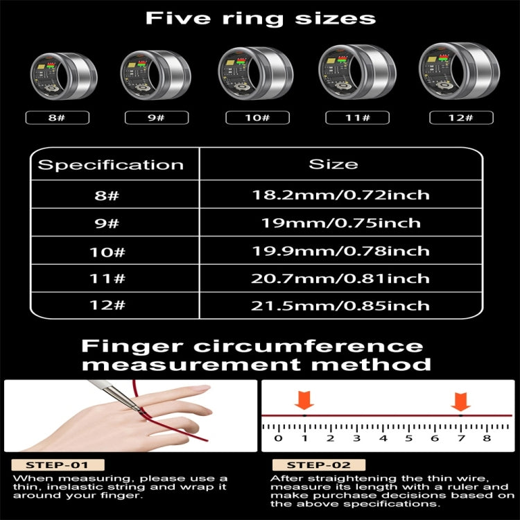 R18 SIZE 9 Smart Ring, Support Heart Rate / Blood Oxygen / Sleep/ Multiple Sports Modes(Gold) - Smart Rings / Smart Telephones by buy2fix | Online Shopping UK | buy2fix