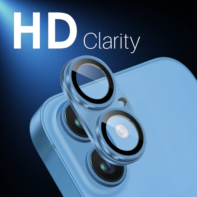 For iPhone 16 / 16 Plus NORTHJO CD Vein Camera Lens Protector Tempered Glass Rear Lens Film(Blue) - iPhone 16 Tempered Glass by NORTHJO | Online Shopping UK | buy2fix