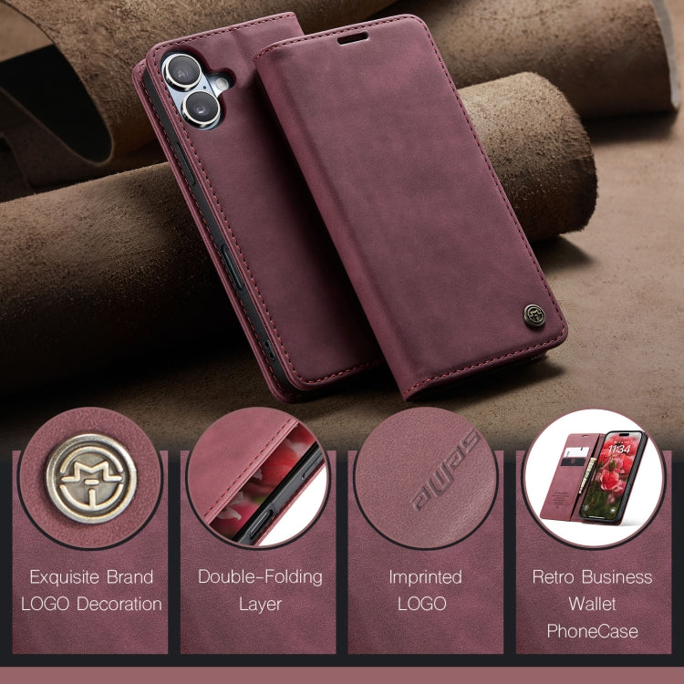 For iPhone 16 CaseMe 013 Multifunctional Horizontal Flip Leather Phone Case(Red) - iPhone 16 Cases by CaseMe | Online Shopping UK | buy2fix