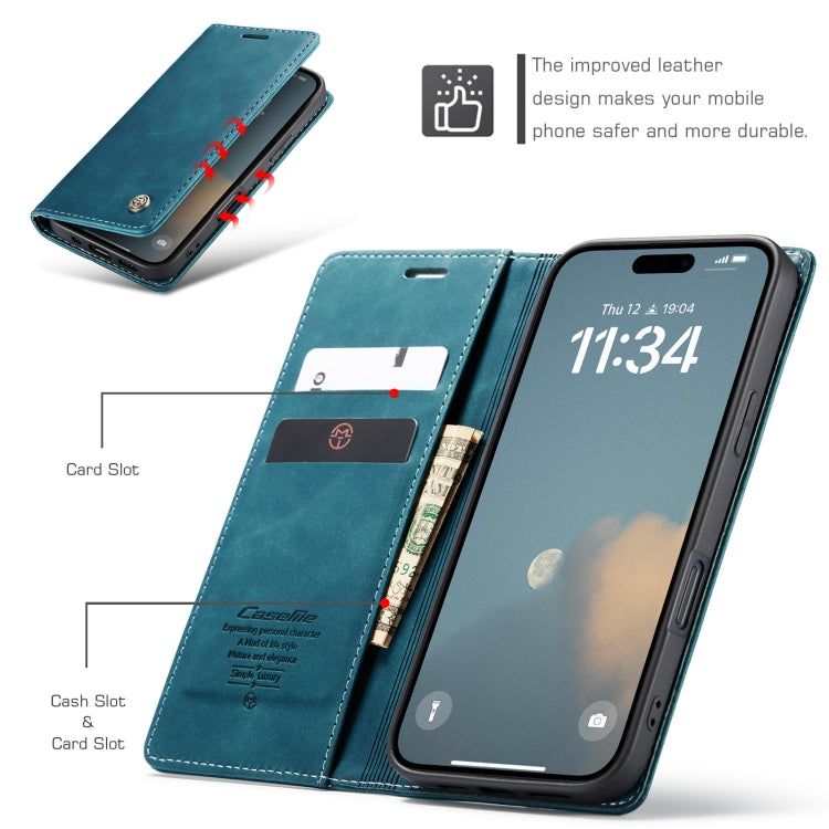 For iPhone 16 CaseMe 013 Multifunctional Horizontal Flip Leather Phone Case(Blue) - iPhone 16 Cases by CaseMe | Online Shopping UK | buy2fix