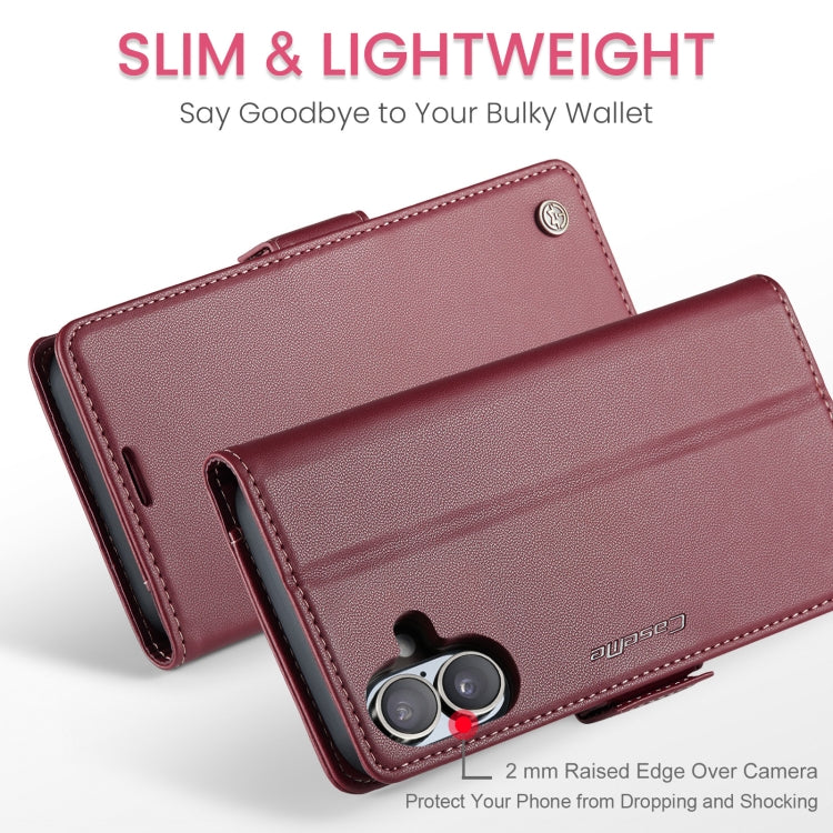 For iPhone 16 Plus CaseMe 023 Butterfly Buckle Litchi Texture RFID Anti-theft Leather Phone Case(Red) - iPhone 16 Plus Cases by CaseMe | Online Shopping UK | buy2fix