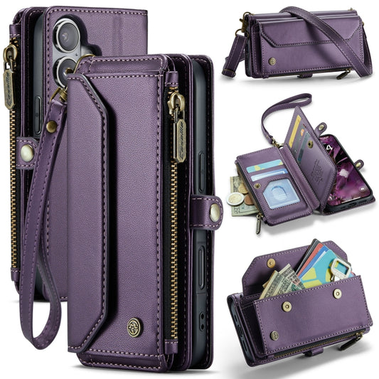 For iPhone 16 CaseMe C36 Card Slots Zipper Wallet RFID Anti-theft Leather Phone Case(Purple) - iPhone 16 Cases by CaseMe | Online Shopping UK | buy2fix