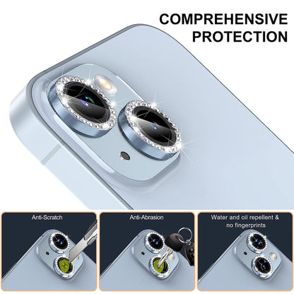 For iPhone 16 Pro / 16 Pro Max ENKAY AR Anti-reflection Individual Diamond Ring Camera Lens Glass Full Film(Sea Blue) - iPhone 16 Pro Max Tempered Glass by ENKAY | Online Shopping UK | buy2fix