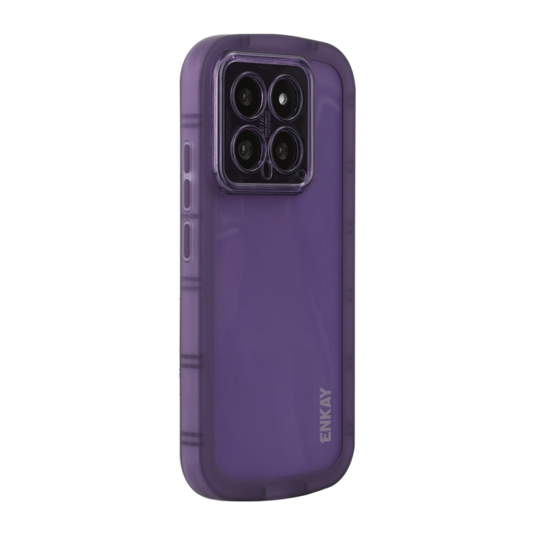 For Xiaomi 14 Pro ENKAY Hat-Prince Translucent Matte TPU Shockproof Phone Case(Purple) - 14 Pro Cases by ENKAY | Online Shopping UK | buy2fix