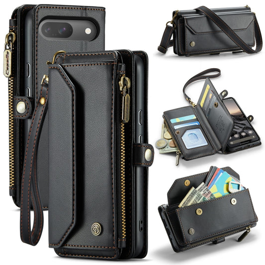 For Google Pixel 9 / 9 Pro CaseMe C36 Card Slots Zipper Wallet RFID Anti-theft Leather Phone Case(Black) - Google Cases by CaseMe | Online Shopping UK | buy2fix