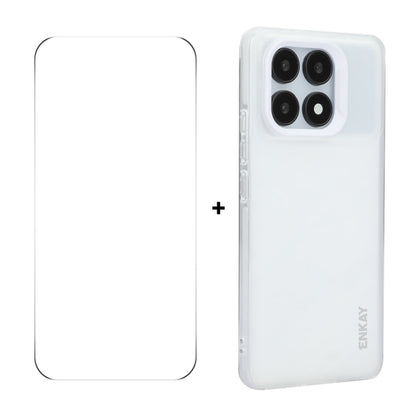 For Redmi K70 Ultra ENKAY Hat-Prince Translucent Matte TPU Soft Phone Case + 9H Big Arc Edge Film(White) - Xiaomi Cases by ENKAY | Online Shopping UK | buy2fix