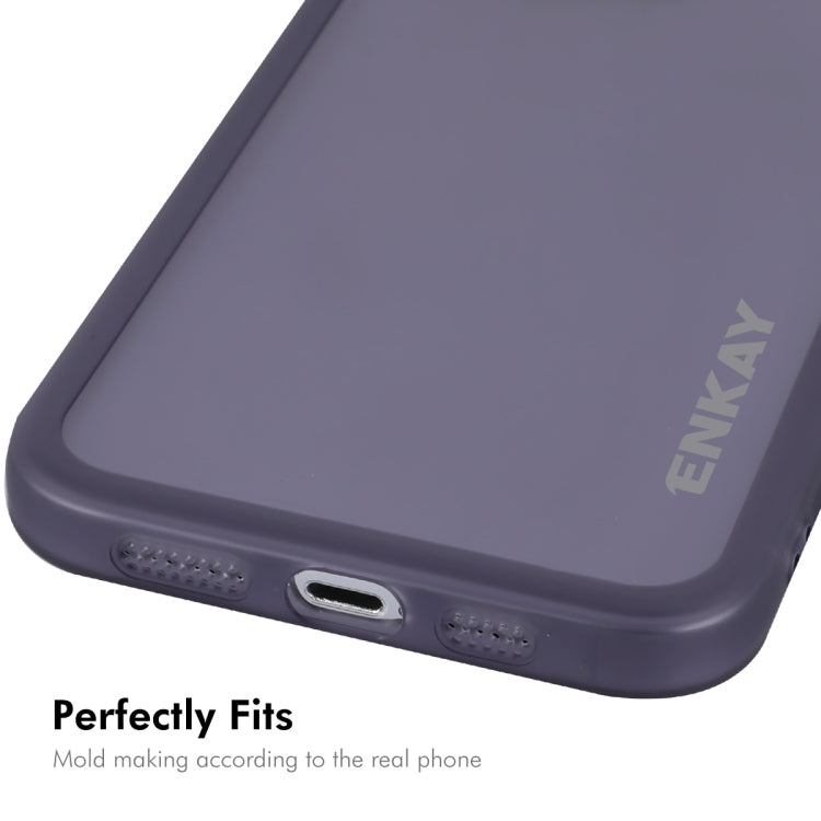 For iPhone 15 Pro Max ENKAY Hat-Prince Translucent Matte TPU Phone Case with Lens Film + 9H Big Arc Edge Film(Blue) - iPhone 15 Pro Max Cases by ENKAY | Online Shopping UK | buy2fix