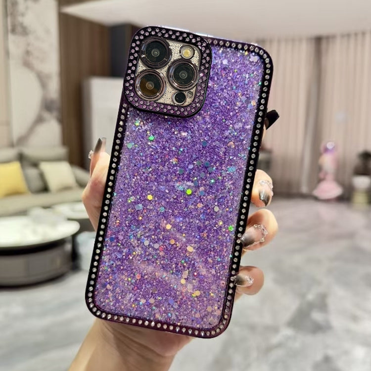 For iPhone 16 Pro Diamond Glitter Sequins TPU Phone Case(Purple) - iPhone 16 Pro Cases by buy2fix | Online Shopping UK | buy2fix