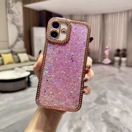 For iPhone 16 Plus Diamond Glitter Sequins TPU Phone Case(Pink) - iPhone 16 Plus Cases by buy2fix | Online Shopping UK | buy2fix