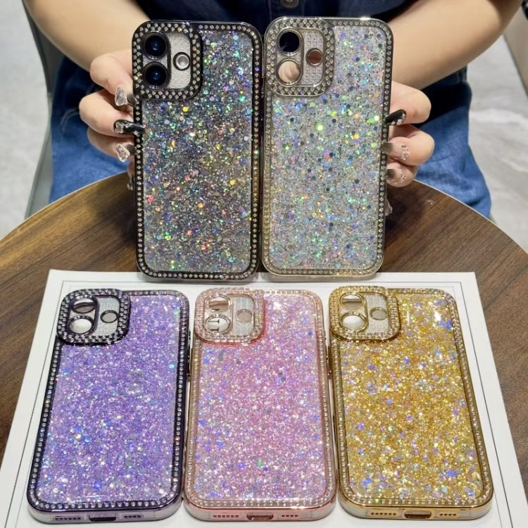 For iPhone 16 Plus Diamond Glitter Sequins TPU Phone Case(Black) - iPhone 16 Plus Cases by buy2fix | Online Shopping UK | buy2fix