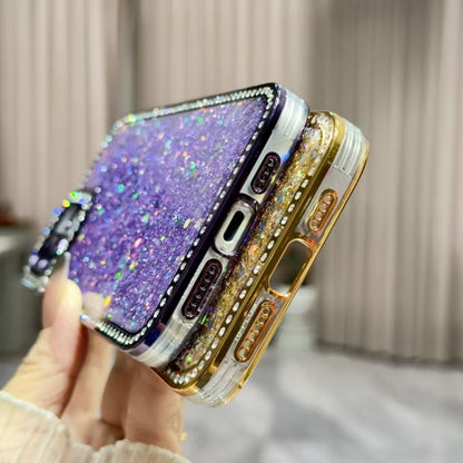 For iPhone 16 Pro Diamond Glitter Sequins TPU Phone Case(Purple) - iPhone 16 Pro Cases by buy2fix | Online Shopping UK | buy2fix