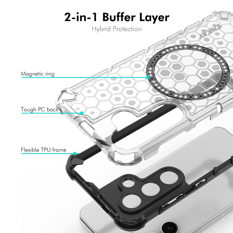 For Samsung Galaxy S23 5G ENKAY Hat-Prince Honeycomb MagSafe Shockproof Phone Case with 0.18mm Film(Green) - Galaxy S23 5G Cases by ENKAY | Online Shopping UK | buy2fix