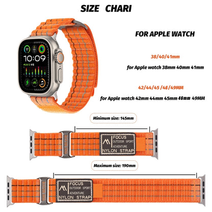 For Apple Watch Ultra 49mm Two Sections Nylon Hook and Loop Fastener Watch Band(Scuba Blue) - Watch Bands by buy2fix | Online Shopping UK | buy2fix