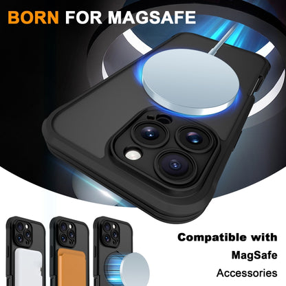 For iPhone 16 Pro Skin Feel MagSafe Holder 360 Full Body Phone Case(Black) - iPhone 16 Pro Cases by buy2fix | Online Shopping UK | buy2fix