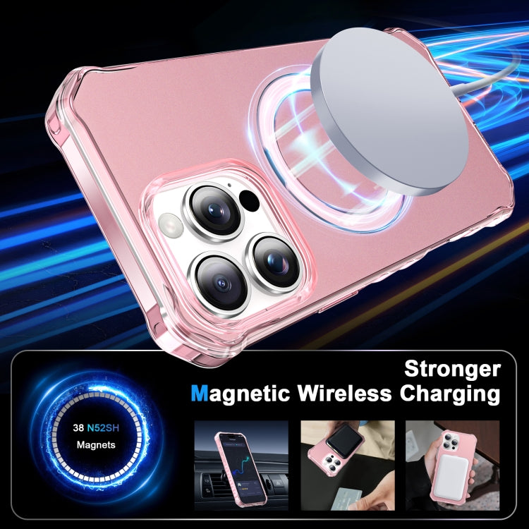 For iPhone 16 Pro Max Solid Color Wave MagSafe Holder Phone Case(Pink) - iPhone 16 Pro Max Cases by buy2fix | Online Shopping UK | buy2fix